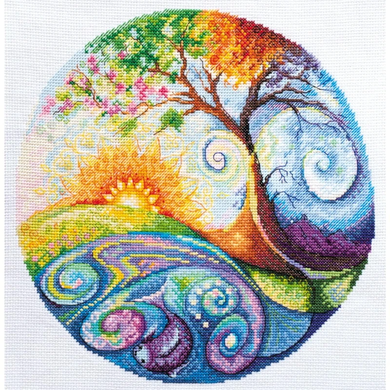 Abris Art Cross Stitch Embroidery kit, Cotton, White, Normal