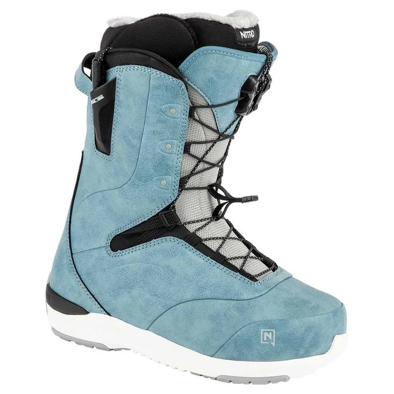 Nitro Women's Crown TLS Lightweight Snowboard Boot with Quick Lacing System, All-Round Freestyle Freeride Soft Boot, Blue, MP 26.5 // EU 40 2/3 // US WMN 9