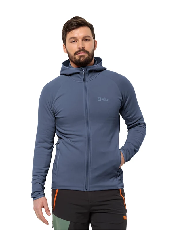 Jack Wolfskin Men's Baiselberg Hooded Fz M Fleece Jacket, Black, S EU