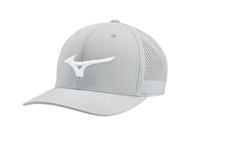 Mizuno Men's Adult Light Grey Baseball Cap, Classic Style, Spring Season, Solid Pattern, 5 Inch Width, Height, Length, Alpha Size, Low Sun Protection, Water Repellent, Machine Wash, 260391