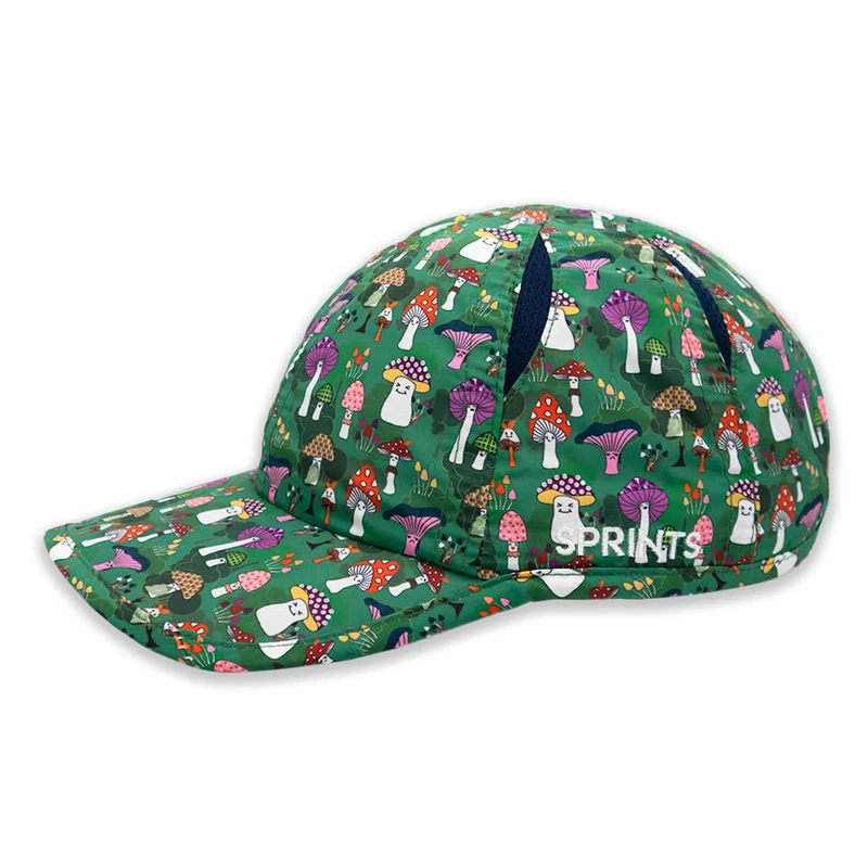 Sprints Race Day Performance Running Cap | The Lightweight, Quick Dry, Sport Hat, One Size, Unisex, Mushroom Mania, One Size - Image 1
