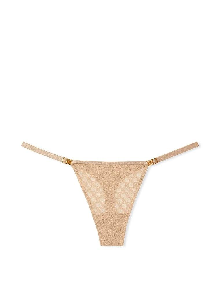 Victoria's Secret Women's Very Sexy Lace Thong Underwear, Panties for Women (XS-XXL), Praline, XL