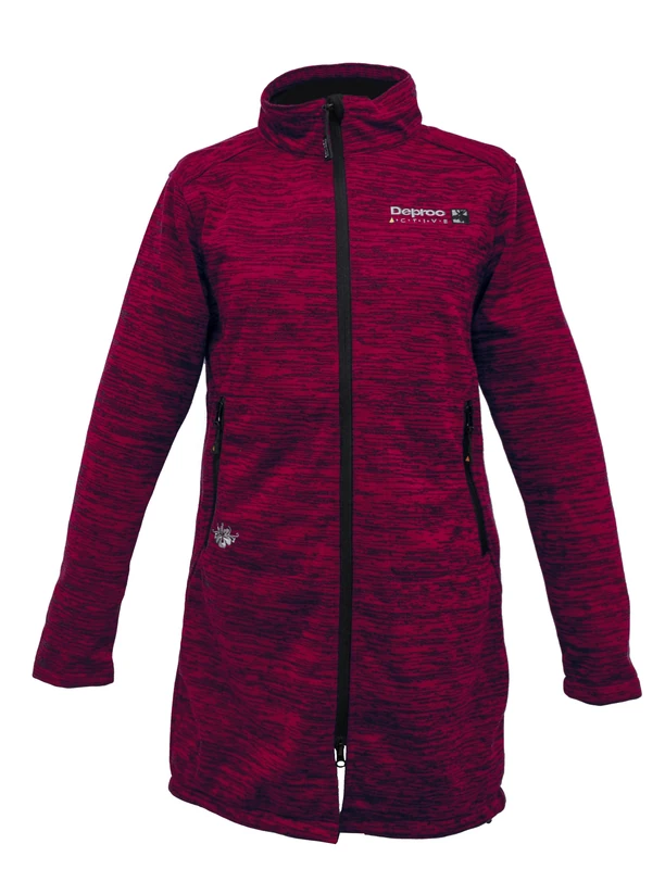 Deproc Active Women's Elmsdale Lightweight Short Coat Windstopper Softshell Transition Jacket Long II Knitted Fleece, Berry, 44