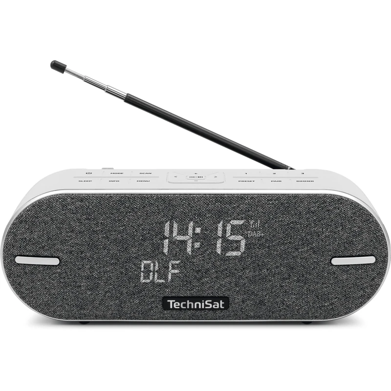 TechniSat DIGITRADIO BT 2 Portable Premium Bluetooth Speaker with DAB+ Digital Radio (FM, Clock, Alarm Timer, Water-Repellent Housing, Favourite Memory, AUX-in, Battery, 20 Watt) Light Grey