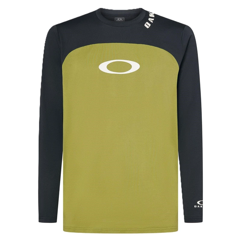Oakley Men's Free Ride Recycled Long Sleeve Jersey Tee, Green, Large
