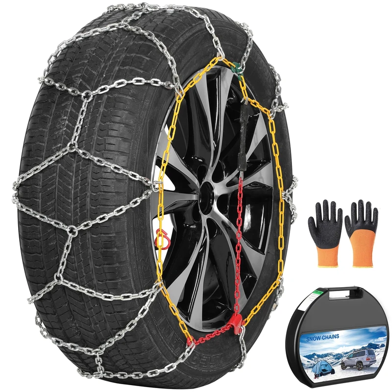 2 Packs Tire Chains Car Anti Slip Snow Chains for SUV/Truck/Car in Snow, Sand, Mud and Ice (KN130)