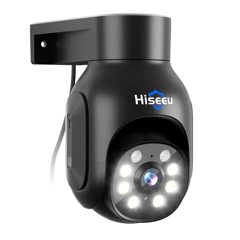 Hiseeu 5MP Wireless Security Camera Outdoor with Color Night Vision,360° Pan/Tilt Security Camera with Auto Tracking,PIR Motion Detection,2-Way Audio,24/7 Recording,Remote View,Work with Alexa,IP66