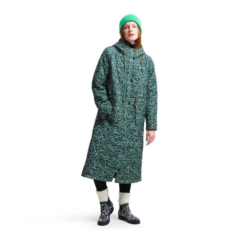 Regatta Orla Kiely-Women's Longest Padded Jacket, Berry Bubble Jade, 8 - Image 1