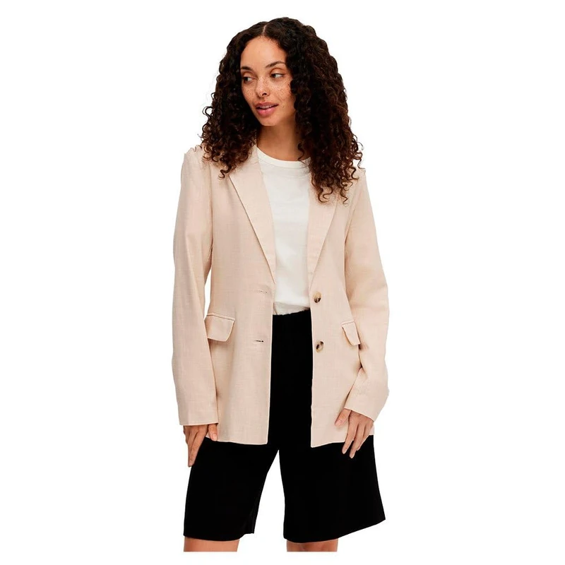 SELECTED FEMME Women's Slfviva Ls Blazer Noos Blouse, Sandshell, 12