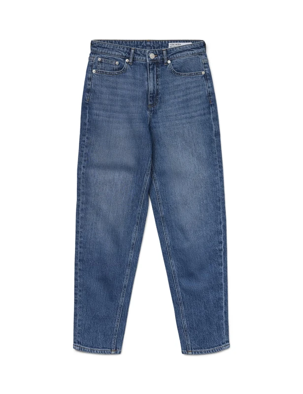 VERO MODA Female Mom Jeans High Waist Jeans, Medium Blue (Medium Blue Denim), 28W x 30L - Image 1