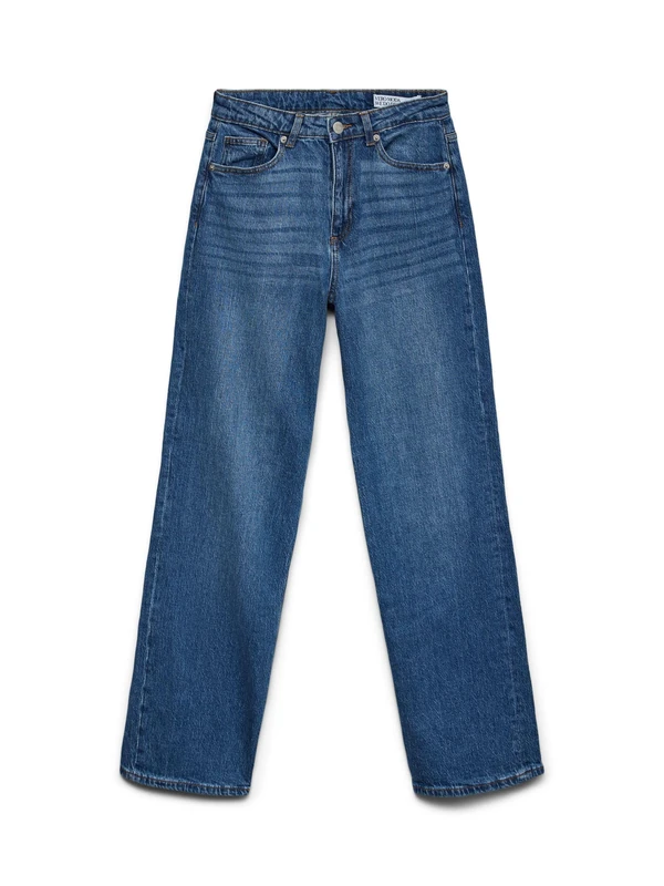 Vero Moda Womens Vmtessa Hr Wide Jeans Ra380 Ga Noos Trouser, Medium Blue (Medium Blue Denim), 27W / 32L UK