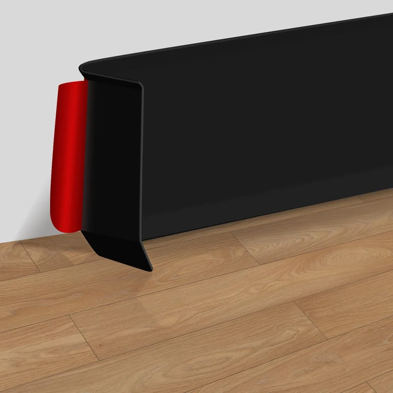 Vinyl Self-Adhesive Skirting Board, 12M Peel and Stick Baseboard Trim, Flexible Skirting Board 10cm Wide Wall Baseboard Molding Trim For Floor Wall Base and More (Black-10 cm(W) x 12 M(L))