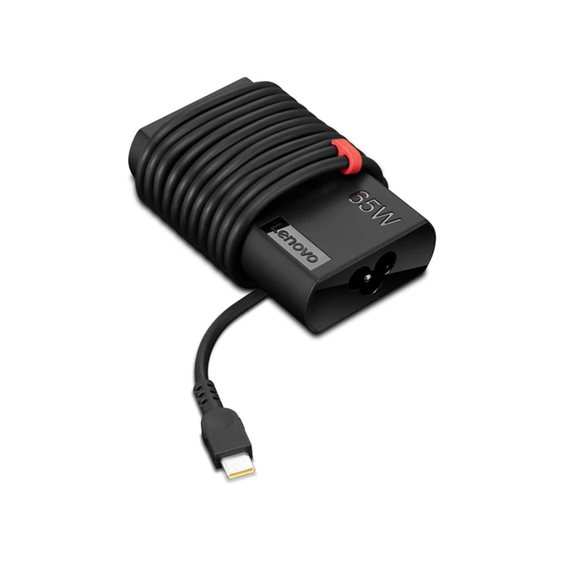 Lenovo Slim 65W AC USB-C Adapter (Thinner Design, 30% Smaller, Easy Cable Management, PD3.0 Technology, 1.8m Cable) Color Black - Image 1