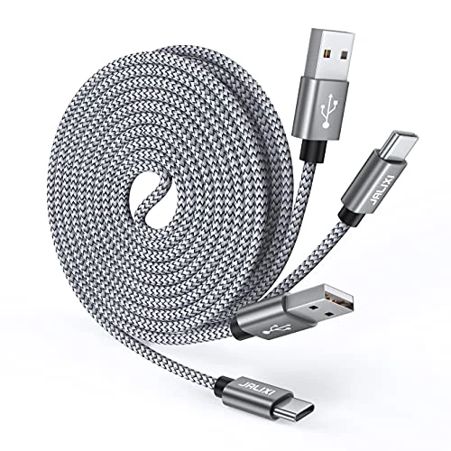 JALIXI USB C Charger Cable 3M, Extra Long USB to USB C Cable Fast Charging Type C for Samsung Galaxy S10 S24 S23 S22 A55 A35 A25 A15 A13, Grey