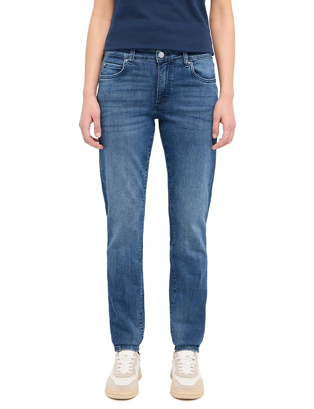 MUSTANG Women's Style Crosby Relaxed Straight Jeans, Medium Blue 585, 31W x 30L