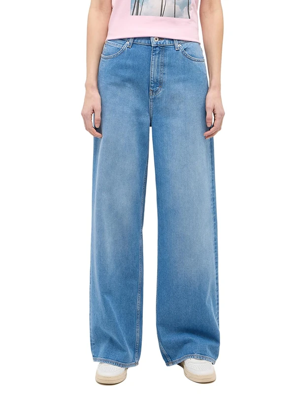 MUSTANG Women's Style Luise Wide Jeans, mid-Blue, 32W x 32L
