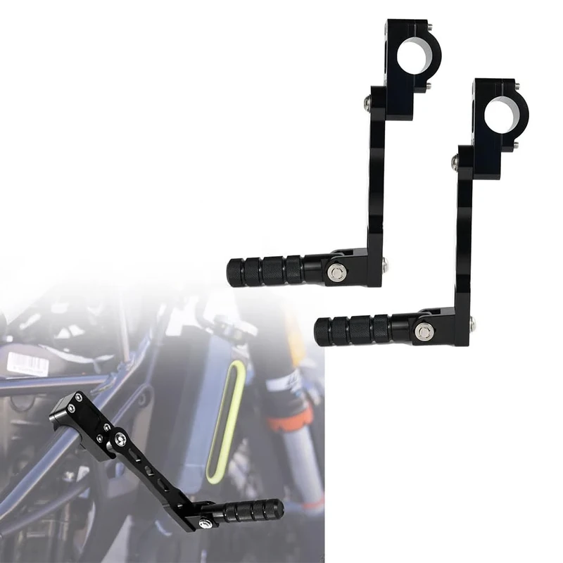 Xitomer 22-28mm Adjustable Highway Peg Mounts Rider, Adjustable Footpeg Kit Long Angled, Adjustable Highway Peg Mount Kit Engine Guards Crash Bars Footrest Mounting Brackets Arms