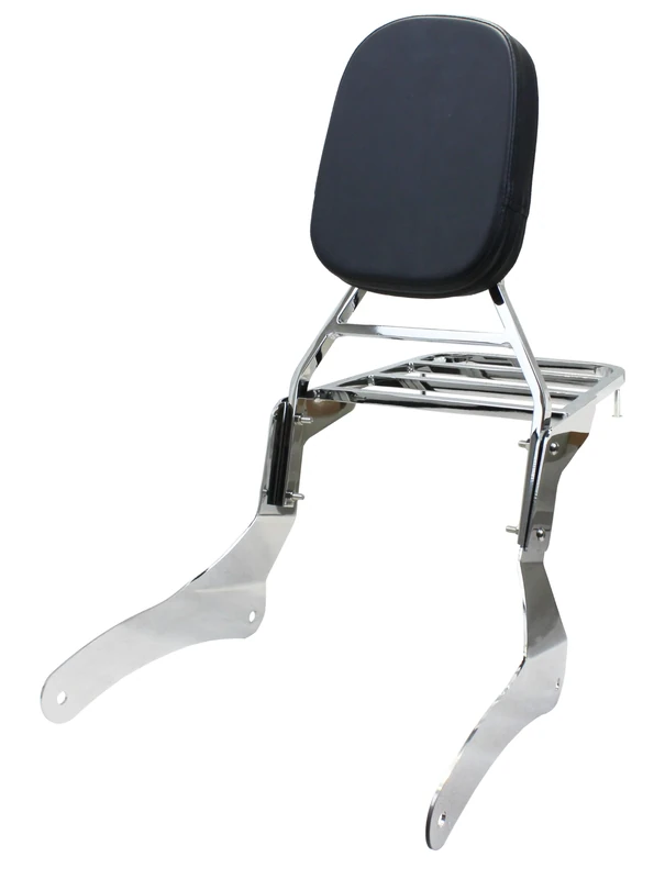 YHMOTO Passenger Backrest Sissy Bar with Luggage Rack for Kawasaki Vulcan 900 VN900 Classic Custom 1996-2023 (New Style-Chrome)