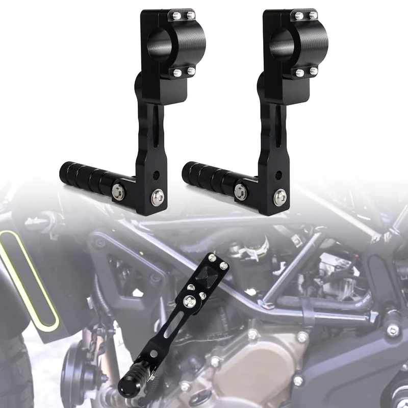 Xitomer 22-28mm Adjustable Highway Peg Mounts Rider Fit for KLR650 Tenere 700 Adjustable Footpeg Kit Long Angled Mount Kit Engine Guards Crash Bars Footrest Mounting Brackets Arms