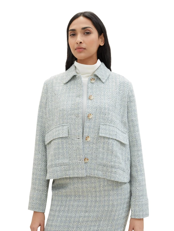 TOM TAILOR Women's Blazer, 34792 - Green Boucle Design, 20 - Image 1
