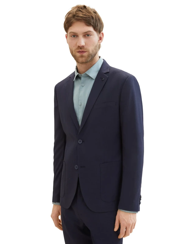 TOM TAILOR Men's Jacket, 35223 - Navy Blue Houndstooth, 34R