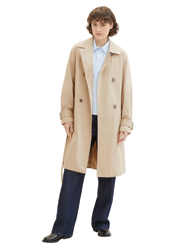 TOM TAILOR Women's 1040488 Coat, 11485-Sandy Beige, S, 11485 - Sandy Beige, S