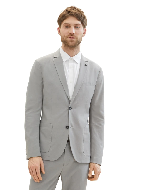 TOM TAILOR Men's Jacket, 35224 - Light Grey White Houndstooth, 46R