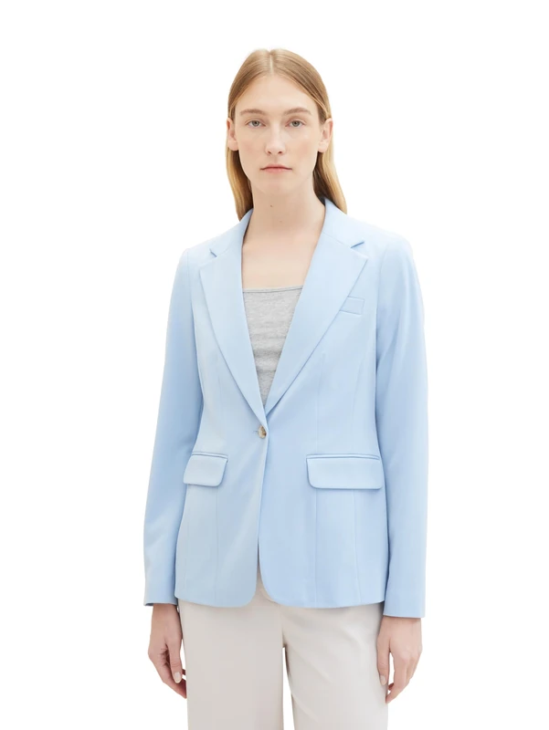 TOM TAILOR Women's Blazer, 34587 - Light Fjord Blue, 10