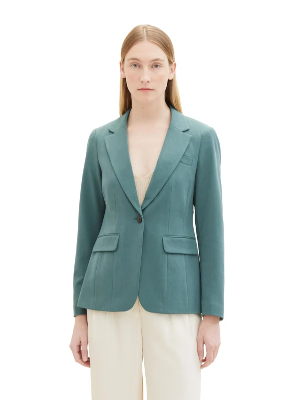 TOM TAILOR Women's 1040327 Blazer, 10697-Sea Pine Green, 10