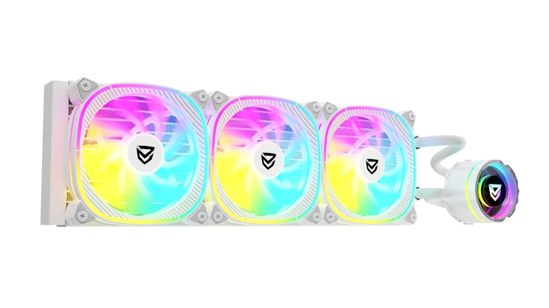 Nfortec - ATRIA X Liquid CPU Cooling ARGB 360mm, Infinity Mirror 360 Degrees Rotatable, 3x 120mm PWM ARGB Fans, AMD and Intel Compatible, White