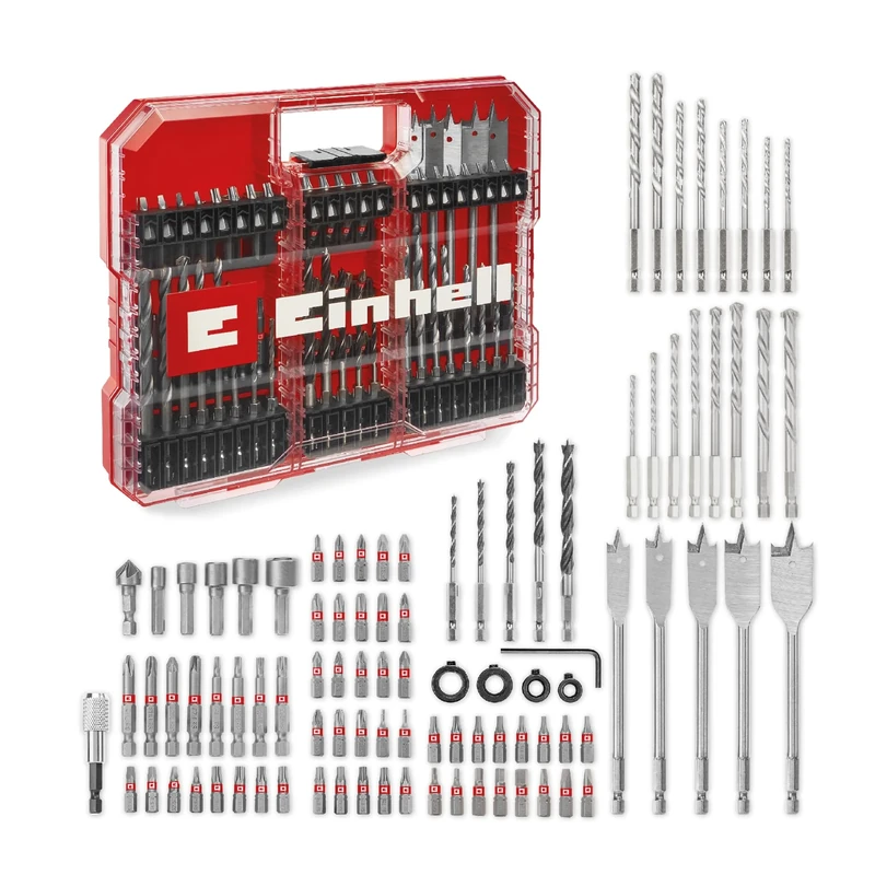 Original Einhell XL-CASE 95-Piece bit and Drill Set (bits, Various Drill bits, Quick-Change bit Holder, Socket Spanner, Countersink, Drill Stop, pin Spanner incl. Storage Box)