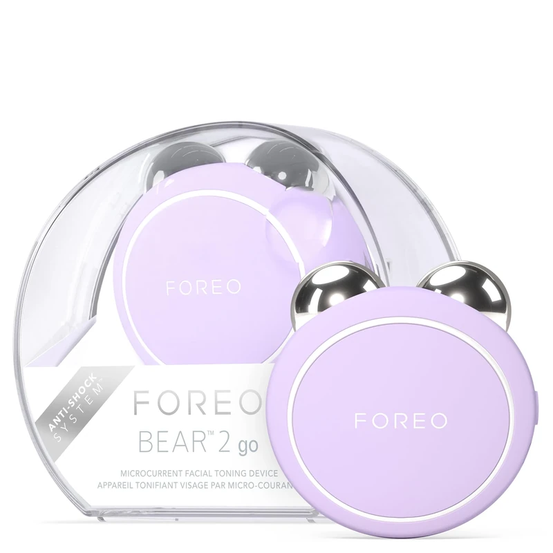 FOREO Bear 2 go, Travel-Friendly Toning Microcurrent Facial Device, for Fine Lines & Wrinkles, Anti Aging, Face Sculpting, Instant Full Face Lift, Compact Skin Care Tools, Lavender
