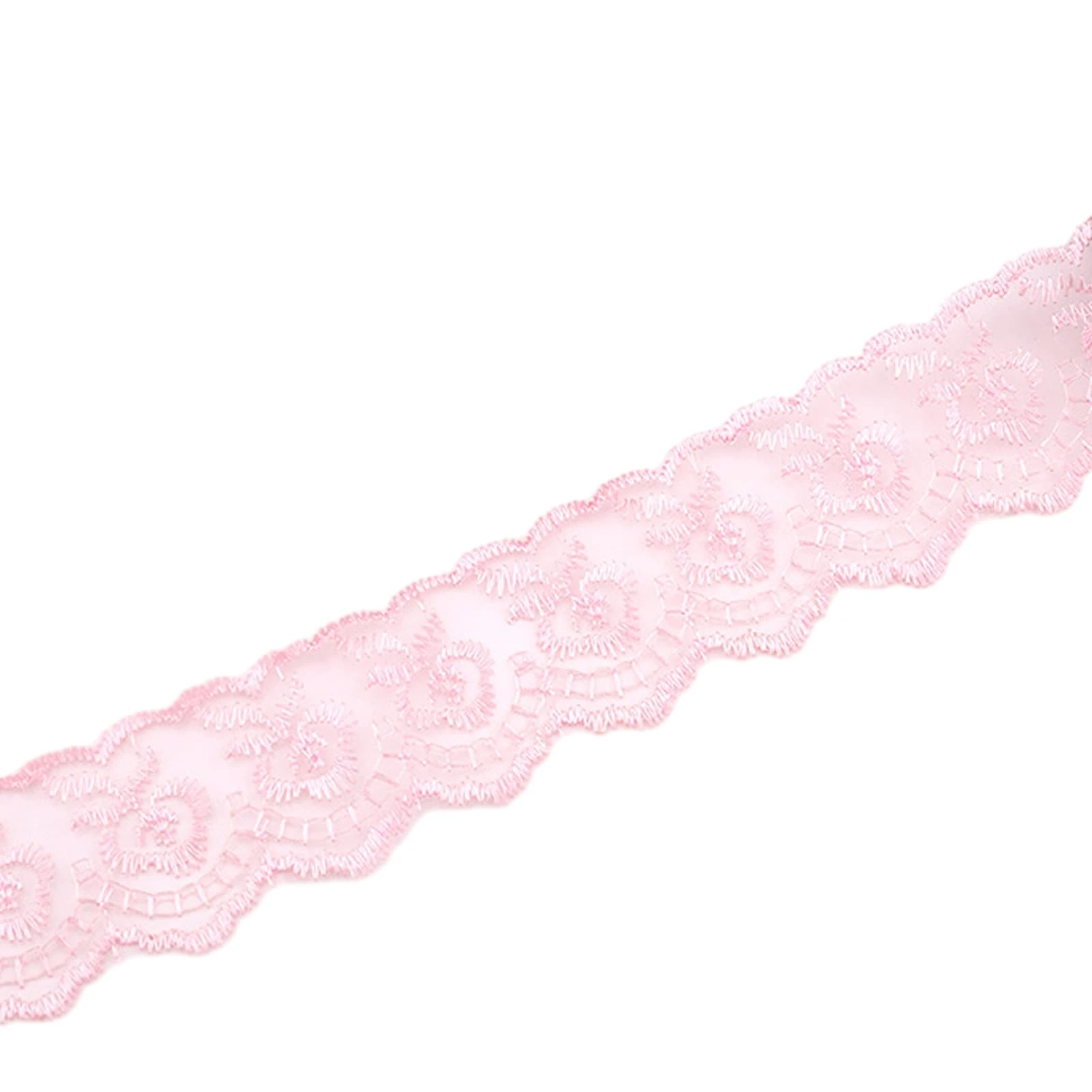 10yards Lace Edge Trim Ribbon, Floral Lace Ribbon Embroidered Applique Lace Trimming Fabric for Sewing, Clothing, Dress(Pink/10yards)