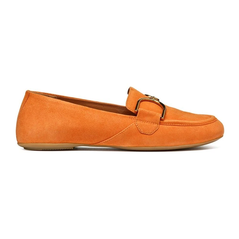 Geox Women's D Palmaria J Loafer Flat, Orange, 4.5 UK