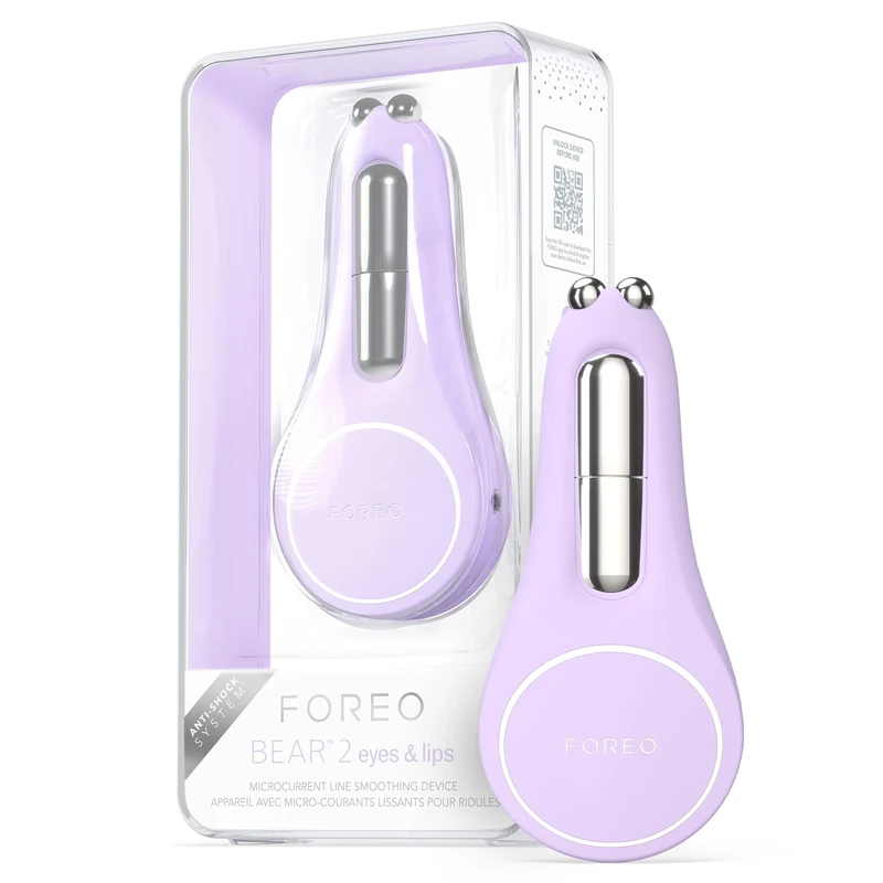 FOREO Bear 2 Eyes & Lips, Microcurrent Line Smoothing Instant Face Lift, Eye Care Device, Brow Lift, Dark Crcles Under Eye Treatment & Lip Plumper Device, Firming Beauty Products, Lavender