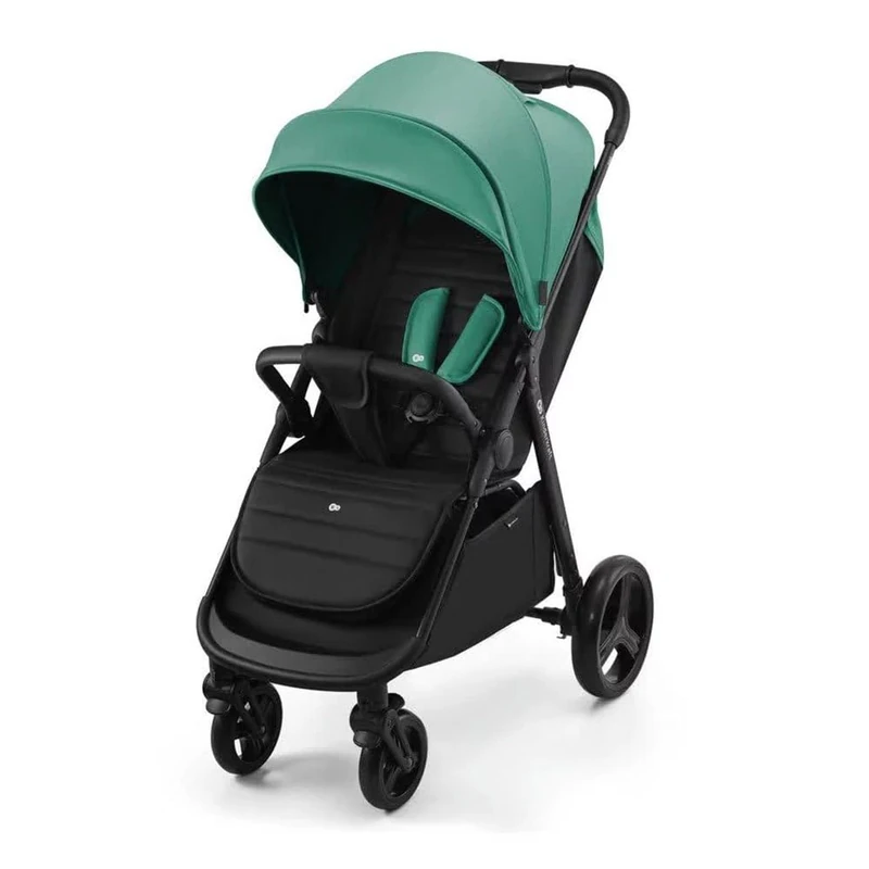 Kinderkraft Rine Lightweight Pushchair up to 22 kg, One-Handed Closure, Waterproof Hood with UPF50+ Filter, Swivel Safety Bar, Cup Holder, Green