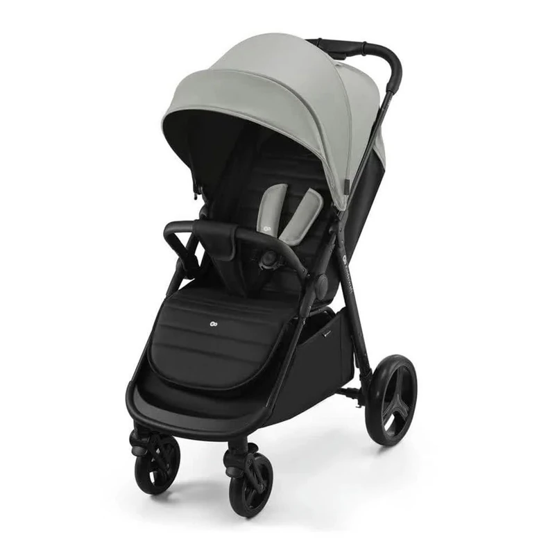 Kinderkraft Rine Lightweight Pushchair up to 22 kg, One Hand Closure, Waterproof Hood with UPF50+ Filter, Swivel Safety Bar, Cup Holder, Grey