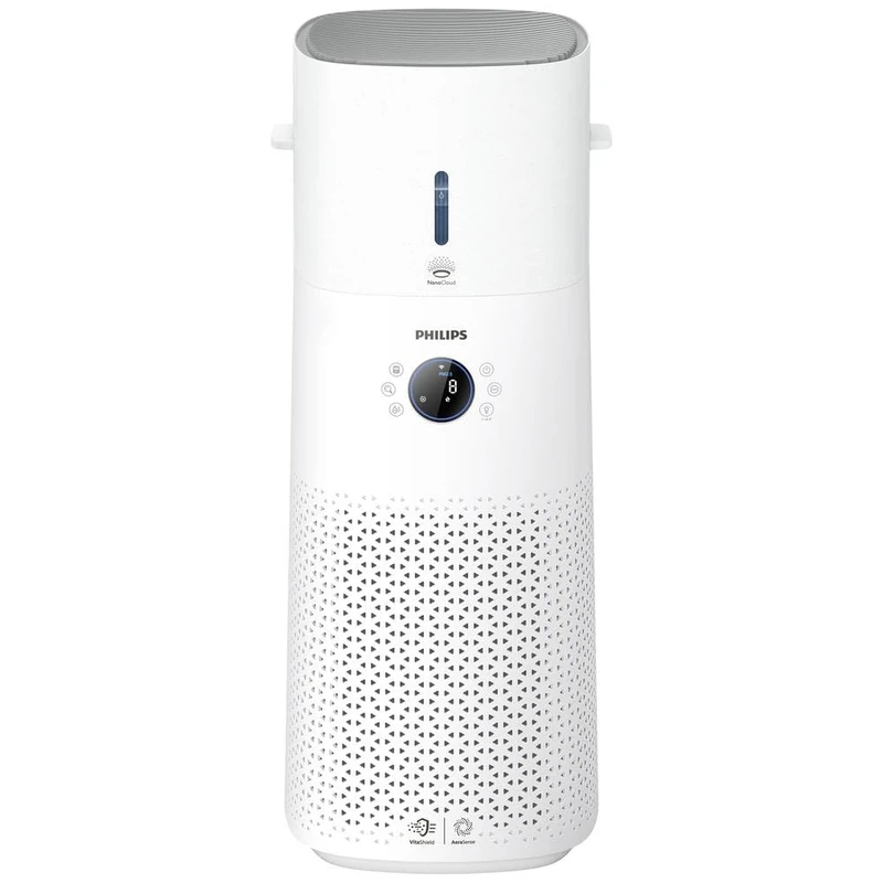 Philips 3000 Series 2-in-1 Air Purifier and Humidifier, 131 m², NanoProtect HEPA and Activated Carbon Filters Removes 99.97% of Invisible Particles, White (AC3737/10)