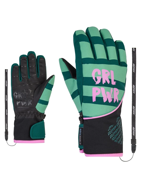 Ziener Girls LIWA Ski Gloves/Winter Sports | Waterproof Primaloft Fashion Deep Green 3