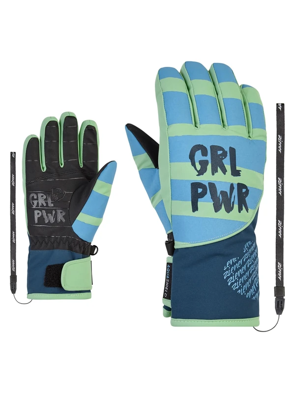 Ziener Girls LIWA Ski Gloves/Winter Sports | Waterproof Primaloft Fashion Pastel Green 4.5