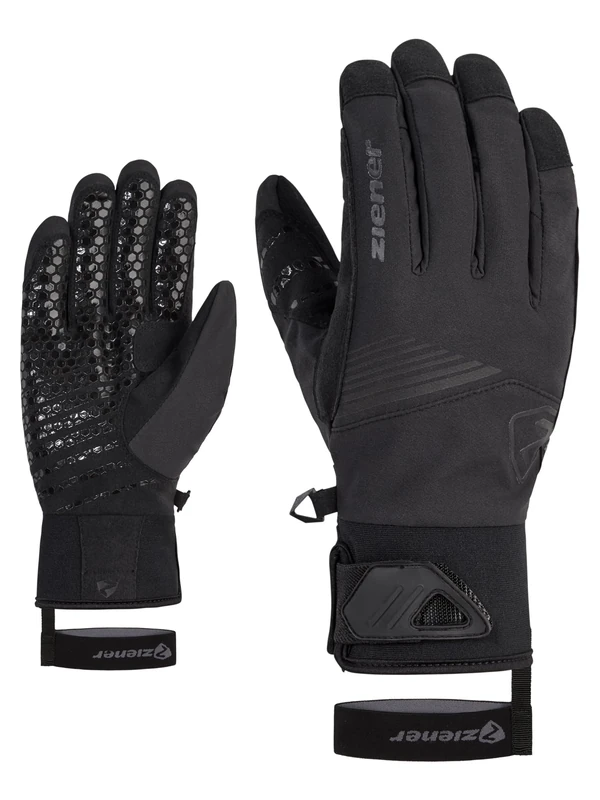 Ziener Unisex Gyrno Outdoor Ski Touring Gloves, Breathable, Functional, Black, 10.5