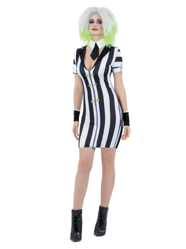 Smiffys Official Licensed Beetlejuice Dress Costume, Womens, X-Small