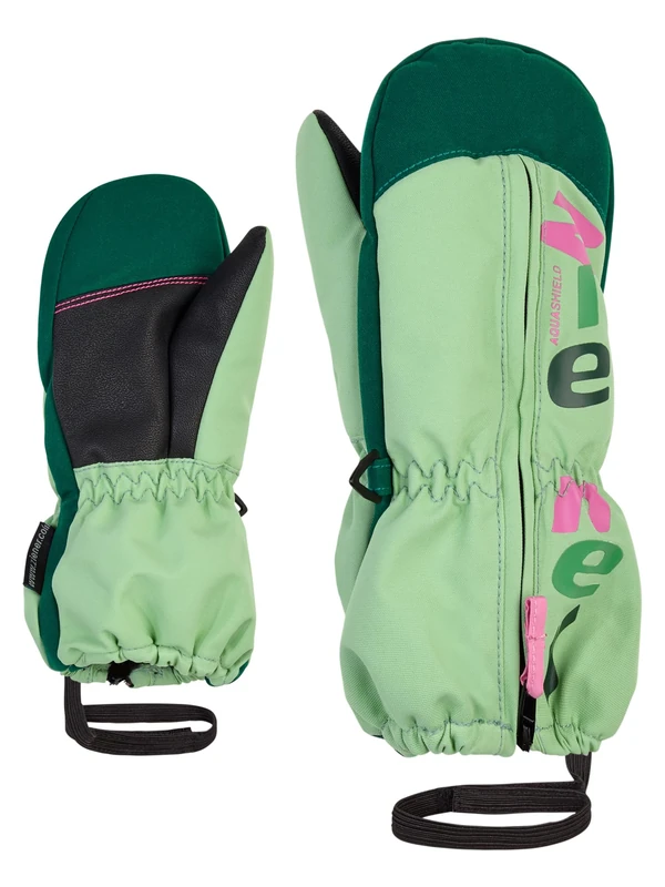 Ziener Baby LANGELO Ski Gloves/Winter Sports | Waterproof, Breathable, Pastel Green, 98 cm