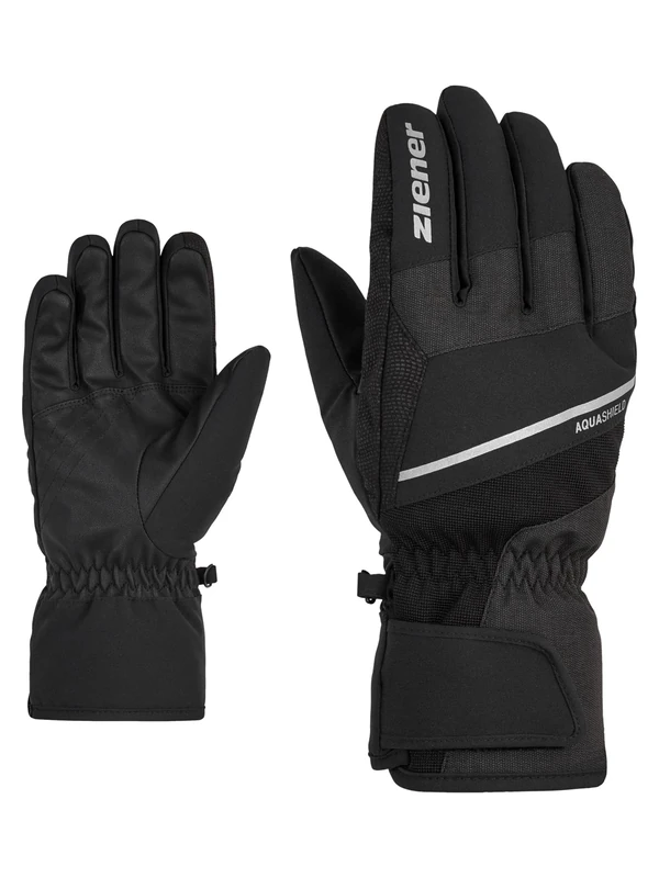 Ziener Men's Gezim Ski Gloves, Winter Sports, Waterproof, Breathable, Black Tec, 8.5