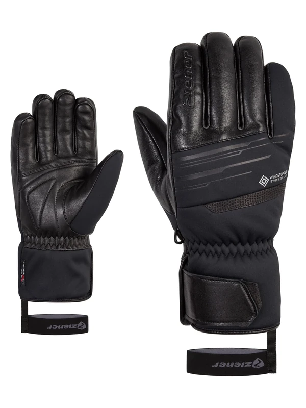 Ziener Garcel Men's Ski Gloves/Winter Sports | Primaloft Soft-Shell, Black, 8.5