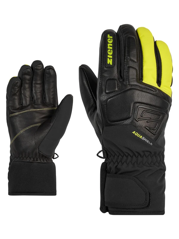 Ziener Men's GLYXUS Ski Gloves/Winter Sports | Waterproof, Breathable, Bitter Lemon, 7