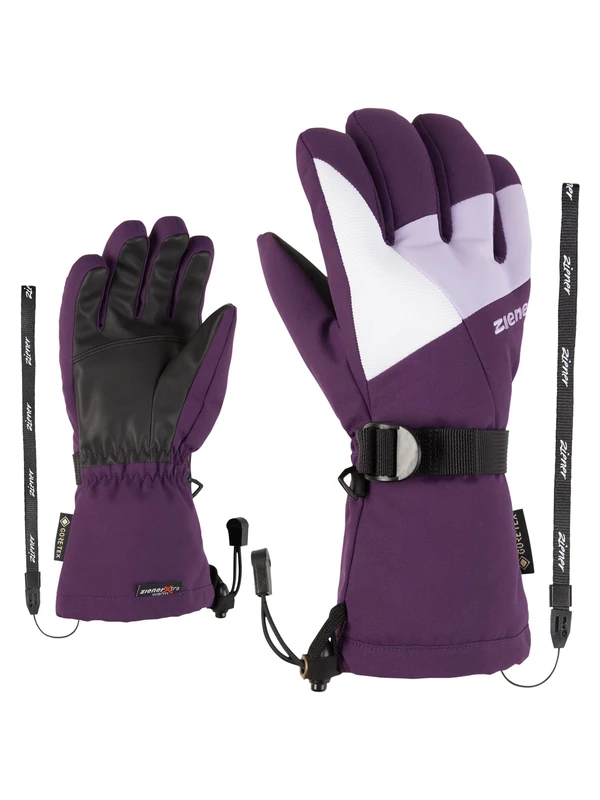 Ziener Kids LANI Ski Gloves/Winter Sports | Waterproof, Breathable, Dark Violet, 3.5