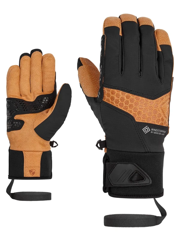 Ziener Unisex GORNER Outdoor Ski Touring Gloves, Breathable, Functional, Tan, 6.5