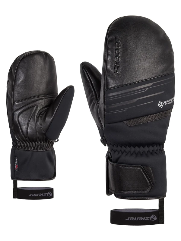 Ziener Men's Garcelo Ski Mittens - Primaloft Soft-Shell Black