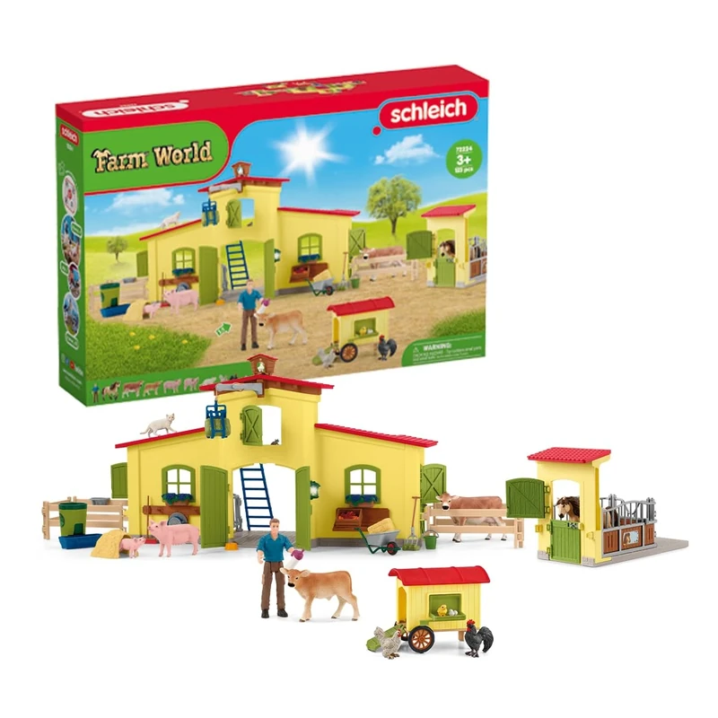 SCHLEICH 72224 Large Farm with Pony Box and Chicken Coop, Farm World toys for children from 3 years